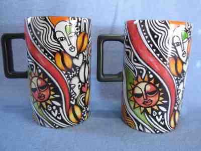 STARBUCKS LOT 2 LAOLU SENBANJO BLACK GRAPHIC 2018 MUGS- NEW WITH TAGS - Sold on eBay Nov, 16th 2018 for $59.95