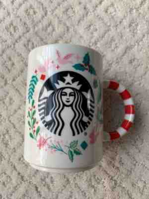 NEW Starbucks 2018 Christmas Holiday Mug Candy Cane Handle Ceramic 12 oz - Sold on eBay Nov, 14th 2018 for $23.95