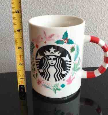Starbucks 2018 Christmas Holiday Mug Candy Cane Handle Ceramic 12 oz BRAND NEW  - Sold on eBay Nov, 13th 2018 for $22.99