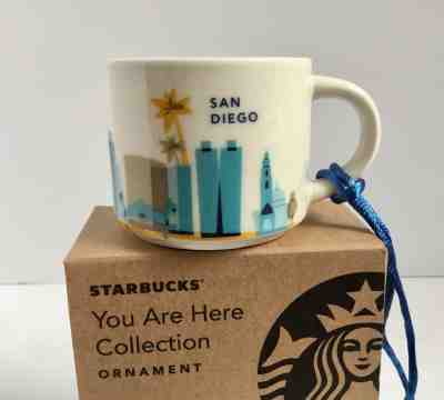 CHRISTMAS ORNAMENT San Diego boxed Starbucks City Mini Mug You Are Here 2018 - Sold on eBay Nov, 13th 2018 for $14.75