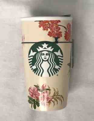 STARBUCKS 2018 MUG TRAVEL BLUE GREEN PINK BEIGE FLORAL BAN.DO TUMBLER 12 fl oz - Sold on eBay Nov, 13th 2018 for $34.95