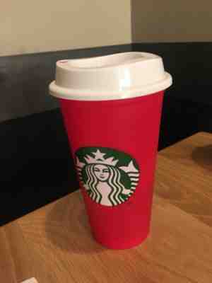 Starbucks Limited Edition Red Holiday Reusable plastic cup tumbler 16oz. 2018 - Sold on eBay Nov, 12th 2018 for $10.50