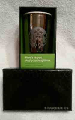 Starbucks White Gold Ceramic Tumbler 12oz LIMITED EDITION 2012  USED AS DISPLAY - Sold on eBay Nov, 11th 2018 for $63.00