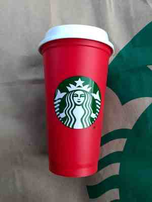 Starbucks Red Reusable Holiday Cup tumbler  2018 Limited Edition plastic w/  lid - Sold on eBay Nov, 10th 2018 for $5.67