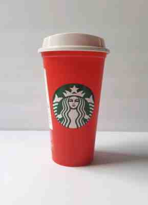 Starbucks 2018 Limited Edition Red Holiday Reusable plastic cup tumbler 16oz.  - Sold on eBay Nov, 9th 2018 for $10.50