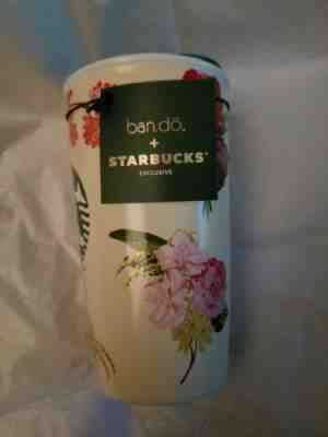 Starbucks Ban.do Limited Edition Roses Floral  Ceramic Traveler Tumbler 12 Oz - Sold on eBay Nov, 8th 2018 for $15.99