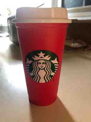 Starbucks Limited Edition Red Holiday Reusable plastic cup tumbler 16oz. 2018 - Sold on eBay Nov, 7th 2018 for $12.50