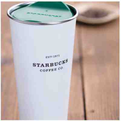 Starbucks 1971 White Heritage To Go Stainless Steel Tumbler 16oz - Sold on eBay Oct, 16th 2018 for $54.30