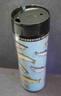 VINTAGE STARBUCKS 1997 Travel Tumbler,18oz. Plstic Thermoserve, FISH TROUT Theme - Sold on eBay Oct, 23rd 2018 for $12.99
