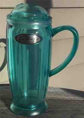 2001 STARBUCKS 16 0Z BARISTA ROCKET TUMBLER TRAVEL MUG AQUA/TEAL NO STRAW - Sold on eBay Oct, 5th 2018 for $18.99
