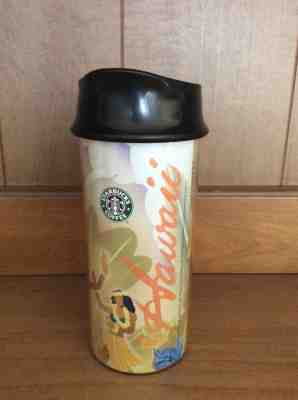 2002 STARBUCKS COFFEE BODUM Hula Dancers Palm Tree HAWAII 14oz Tumbler Made USA  - Sold on eBay Nov, 6th 2018 for $5.00
