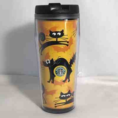 2002 Starbucks Halloween Black Cats Coffee Travel Tumbler Mug 16 oz - Sold on eBay Sep, 10th 2018 for $19.99