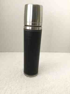 Starbucks Barista Stainless Steel Black Leather 16oz.Thermos Travel Tumbler 2003 - Sold on eBay Nov, 15th 2018 for $19.99