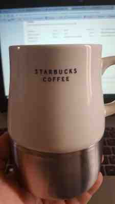 2004 Starbucks Coffee Ceramic & Stainless Steel 14oz Tumbler - Sold on eBay Nov, 8th 2018 for $6.00