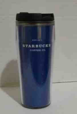 Starbucks 2005 Signature Summer Tumbler Royal Blue 16 Ounce Hot Cold Beverage - Sold on eBay Nov, 12th 2018 for $17.99