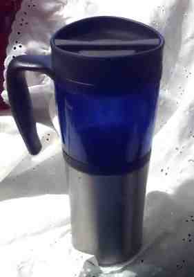 Starbucks 2005 LOLA 16 oz Travel Tumbler Blue Clear Plastic & Stainless Steel  - Sold on eBay Oct, 11th 2018 for $25.00
