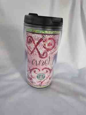 STARBUCKS Hugs & Kisses 8oz Flip Lid 2005 Insulated Tumbler Hot Cold Drinks EUC - Sold on eBay Sep, 11th 2018 for $17.99