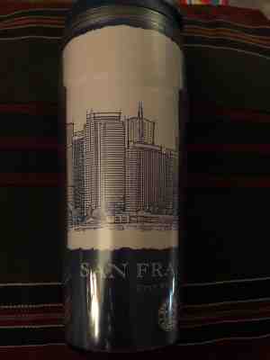 Starbucks 16oz 2006 Blue White San Francisco City Insulated Tumbler - Sold on eBay Nov, 7th 2018 for $12.90