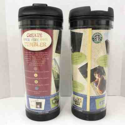 NWT (2) Starbucks Coffee Create Your Own Photo His & Hers Travel Tumblers 2006 - Sold on eBay Sep, 26th 2018 for $24.20