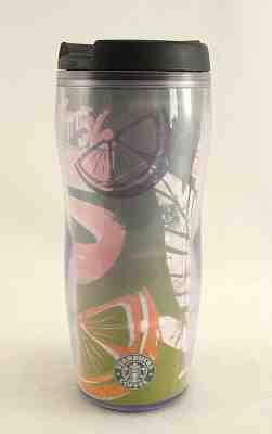 Starbucks Coffee Travel Mug Tumbler 16 oz Coco Aqua Art 2006 - Sold on eBay Sep, 24th 2018 for $9.99