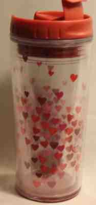 Starbucks Hearts Love Red Pink Clear Valentine Travel Tumbler Cup 8oz 2007 - Sold on eBay Nov, 10th 2018 for $9.99