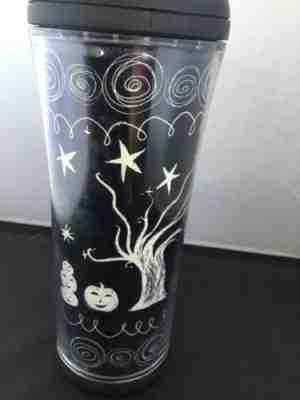 STARBUCKS DECORATIVE BLACK & WHITE HOLLOWEEN TUMBLER 2007 16 FL OZ 0.47 L T - Sold on eBay Nov, 7th 2018 for $7.99