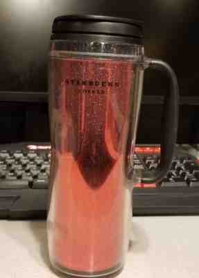 Starbucks Coffee 2008 Red Glitter Tumbler 12 oz 2008 Christmas - Sold on eBay Nov, 17th 2018 for $3.75