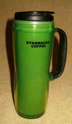 Starbucks Green 16oz 2008 Travel Tumbler Rubber Grip Handle - Sold on eBay Nov, 10th 2018 for $5.99