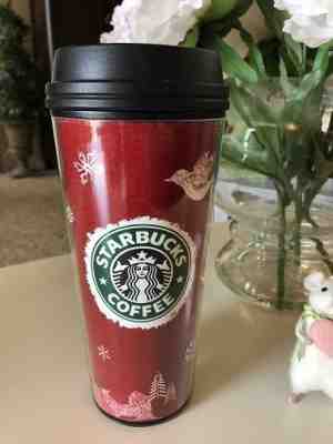 Starbucks Coffee Insulated Plastic Tumbler Red Holiday Christmas 2008 16 fl.oz  - Sold on eBay Nov, 1st 2018 for $11.00