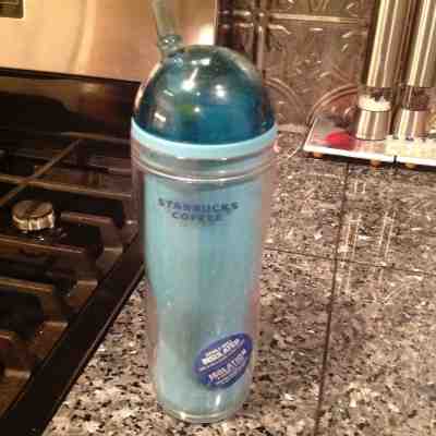 Starbucks 2008 Blue 16 oz Travel To-go Cold Cup Mug Tumbler w/ Dome Lid - Sold on eBay Sep, 27th 2018 for $10.00