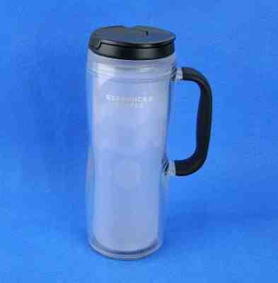 Starbucks 2008 White Silver Frosted Glitter Coffee Cup Travel Mug Tumbler 12 oz - Sold on eBay Sep, 21st 2018 for $7.35