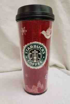 Starbucks Coffee Insulated Plastic Tumbler Red Holiday Christmas 2008 16 fl.oz  - Sold on eBay Sep, 11th 2018 for $13.99
