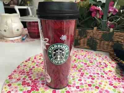 Starbucks Coffee Company Christmas Holiday Travel Tumbler 2009 16oz EXCELLENT - Sold on eBay Oct, 24th 2018 for $12.00