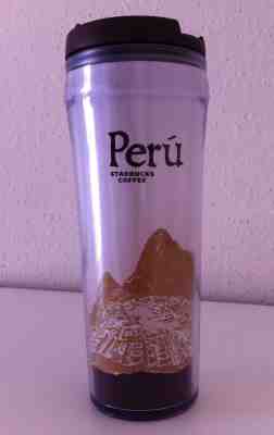 Starbucks PERU Tumbler Travel Mug 12 oz 2009 Global Icon - Sold on eBay Oct, 16th 2018 for $27.99