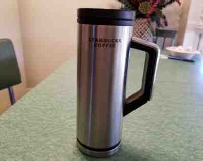 Starbucks 2009 Coffee Stainless Steel Wood grain Handle Travel Tumbler Mug 16 Oz - Sold on eBay Sep, 30th 2018 for $29.99