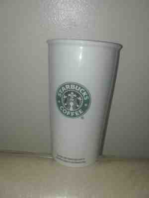 STARBUCKS Coffee Travel Mug Cup Tumbler Ceramic 12 oz White Green Logo 2009 - Sold on eBay Sep, 29th 2018 for $7.00