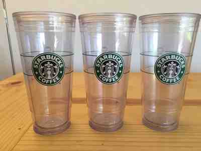 Lot of 3 Starbucks 20oz Clear Cups, No Lids or Straws, Venti Tumbler 2009 - Sold on eBay Sep, 10th 2018 for $20.00