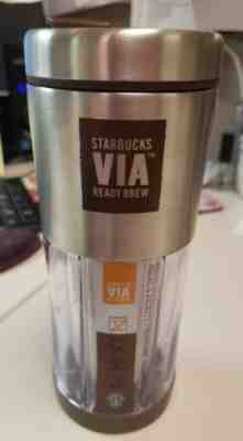 Starbucks VIA Ready Brew Stainless Steel Travel Tumbler Mug 2009 - Sold on eBay Sep, 9th 2018 for $9.99