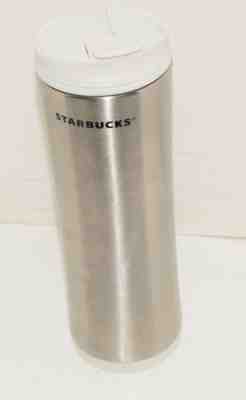 Starbucks Stainless Steel Thermo Travel Mug Tumbler Tea Coffee 16 oz White Lid - Sold on eBay Sep, 8th 2018 for $19.99