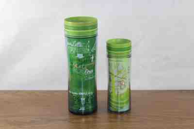 Pair of Recycled Goods Starbucks Travel Tumblers - 12oz + 16oz - CLEAN - Sold on eBay Aug, 29th 2018 for $9.99