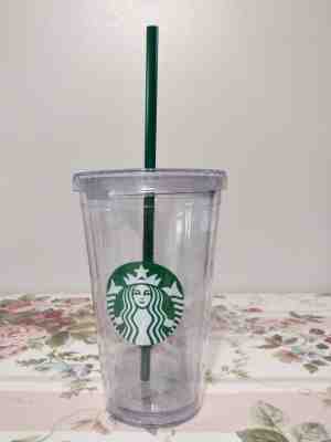 Starbucks 2010 Clear Acrylic 16 oz Cold Cup Tumbler With Straw-BPA Free - Sold on eBay Nov, 17th 2018 for $12.95