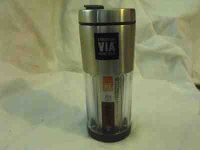 Starbucks VIA Ready Brew Stainless Steel Tumbler Cup 10 Oz 2010 EUC - Sold on eBay Nov, 16th 2018 for $12.50