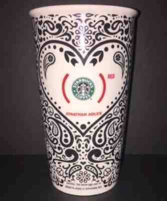 Jonathan Adler Red Starbucks Paisley Tall Tumbler Ceramic Travel Mug No Lid - Sold on eBay Nov, 9th 2018 for $14.95