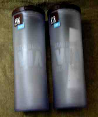 STARBUCKS  VIA READY BREW ICED TUMBLERS SET OF 2 BRAND NEW - Sold on eBay Oct, 30th 2018 for $19.95