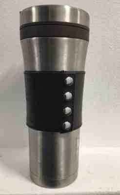 STARBUCKS Leather Band Double Walled Stainless Steel 16 oz Tumbler - Sold on eBay Oct, 26th 2018 for $19.99