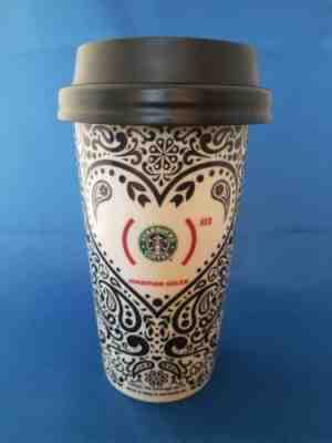Starbucks 2010 Jonathan Adler Travel Red Heart Paisley Tea Coffee Mug Tumbler - Sold on eBay Oct, 8th 2018 for $9.99