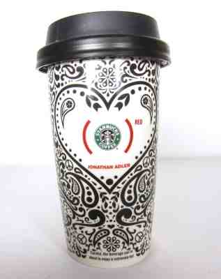 Jonathan Adler Starbucks Coffee Travel Mug Ceramic Tumbler with Lid 12 Oz 2010 - Sold on eBay Oct, 6th 2018 for $29.99