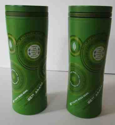 LOT Starbucks Tumbler Coffee Mugs 2010 Set of 2 Travel Cup 16oz Green Recycle   - Sold on eBay Sep, 28th 2018 for $5.00