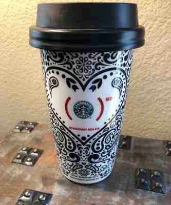 Starbuck Collectible Ceramic Tumbler, 2010 Jonathan Adler Heart (RED) design - Sold on eBay Sep, 19th 2018 for $12.87