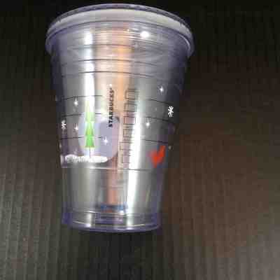 Starbucks 2011 Holiday Travel Tumbler Cup Mug White Green Christmas 12 OZ - Sold on eBay Nov, 9th 2018 for $11.44